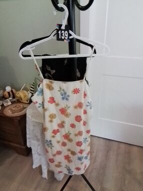 Women’s Floral Slip Dress - White with Multicolor Flowers